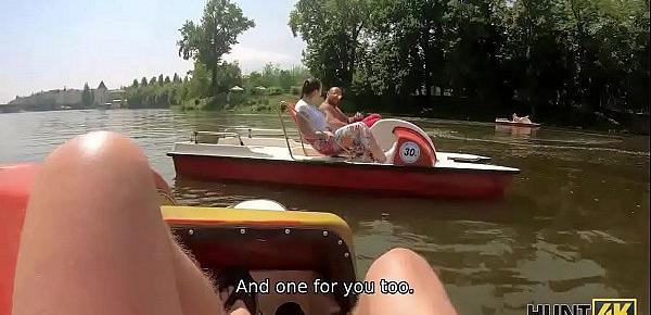  HUNT4K. Hunter meets couple at the lake and pays man to fuck his girl